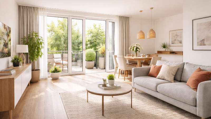 Modern apartment interior for rental property services